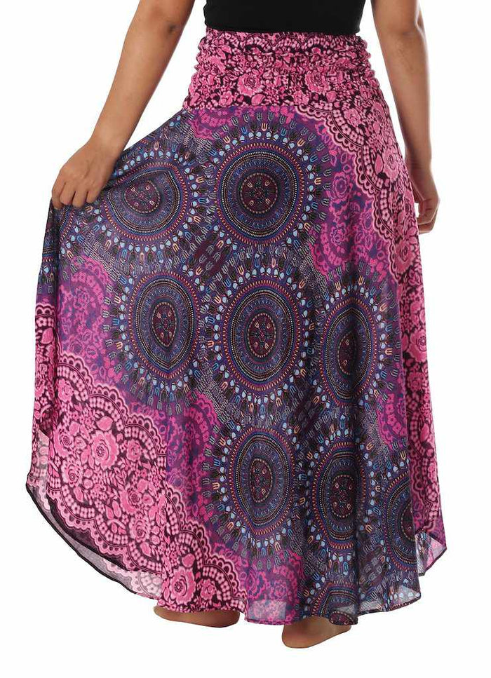 PURPLE MANDALA BOHO MAXI SKIRT - Lannaclothesdesign Shop