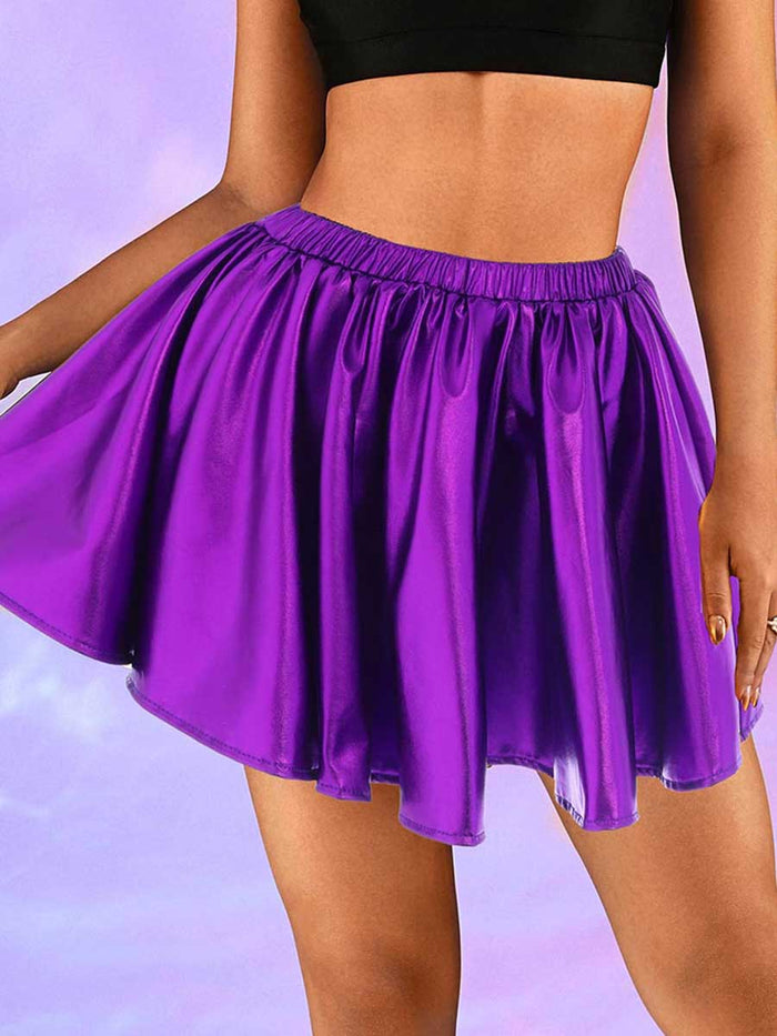 Purple Reflective A-Line Skirt