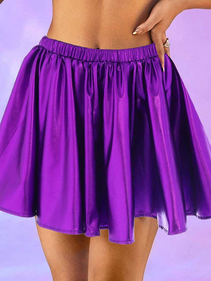 Purple Reflective A-Line Skirt