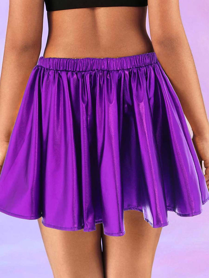 Purple Reflective A-Line Skirt