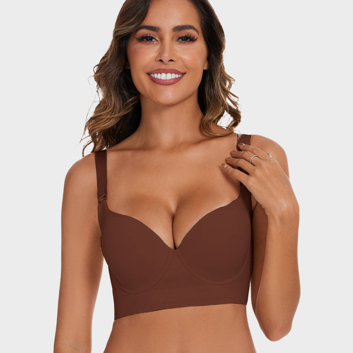 Push-Up Back Smoothing Bra-Brown