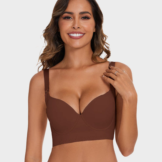 Push-Up Back Smoothing Bra-Brown