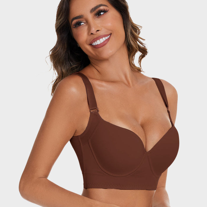 Push-Up Back Smoothing Bra-Brown