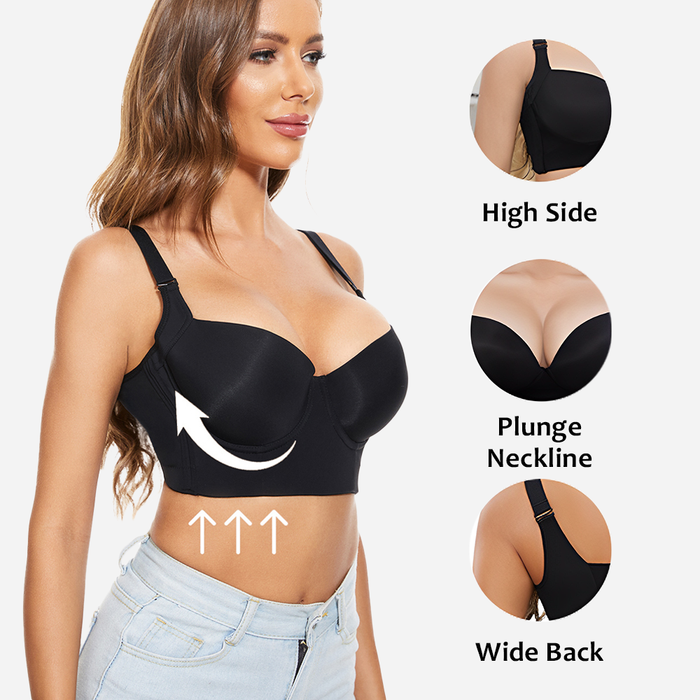 Push-Up Back Smoothing Bra-Brown