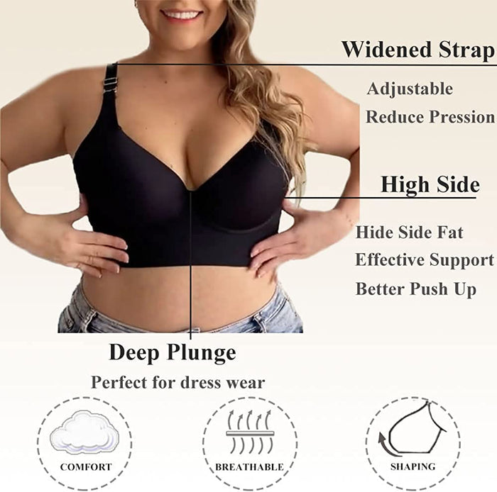 Push-Up Back Smoothing Bra-Brown