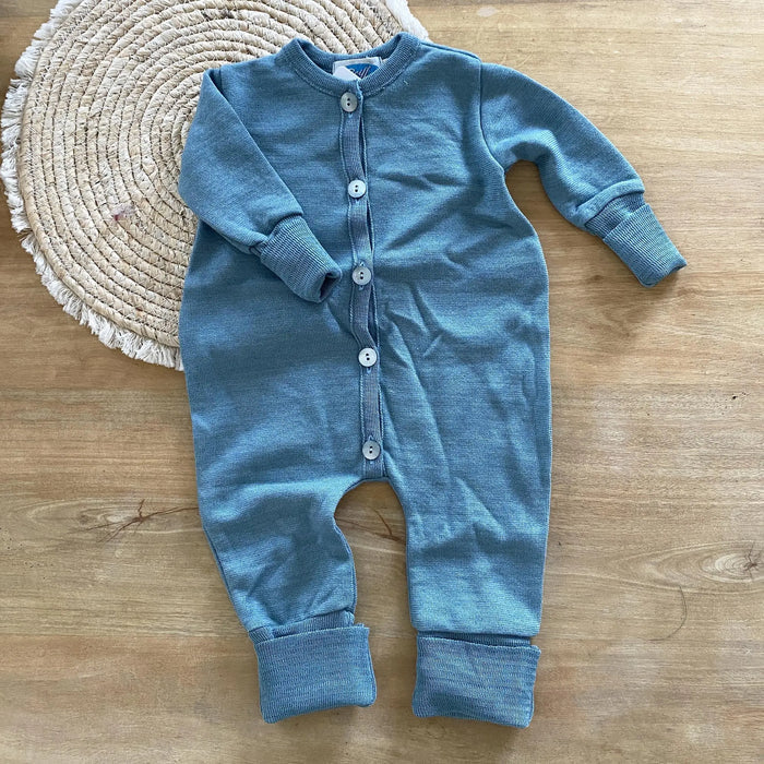 Pyjama en éponge de laine et soie Reiff - Aqua