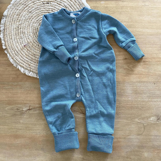 Pyjama en éponge de laine et soie Reiff - Aqua