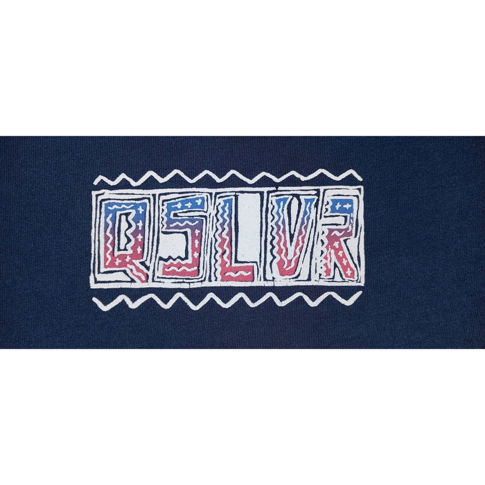 Quiksilver Women's Navy Blue Graphic T Shirt Surf Wave Logo Size L1