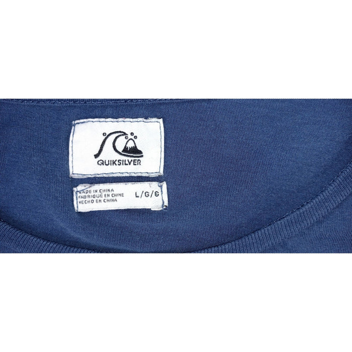Quiksilver Women's Navy Blue Graphic T Shirt Surf Wave Logo Size L2