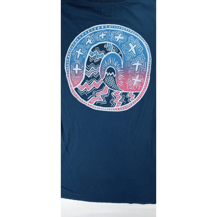 Quiksilver Women's Navy Blue Graphic T Shirt Surf Wave Logo Size L4