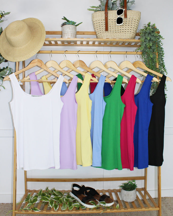 Rachel Ribbed Tank - Yellow