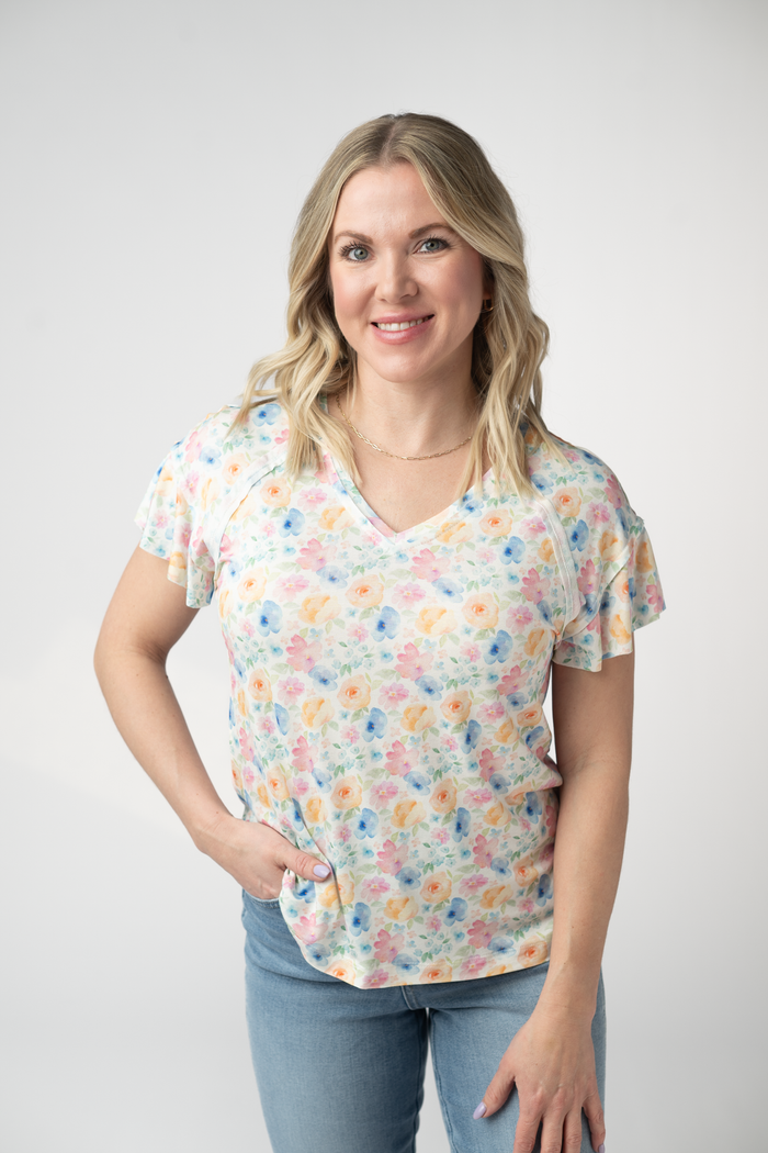 Raelynn V-Neck Top - Petal Gardens