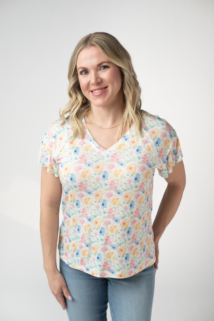 Raelynn V-Neck Top - Petal Gardens