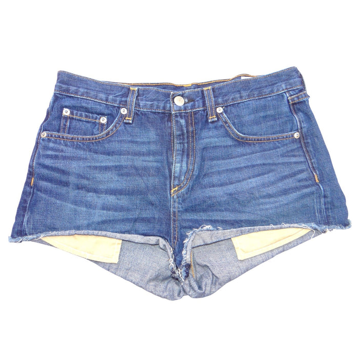 Rag & Bone JEAN Dark Wash Raw Hem Cut Off Denim Shorts Size 28 Blue0