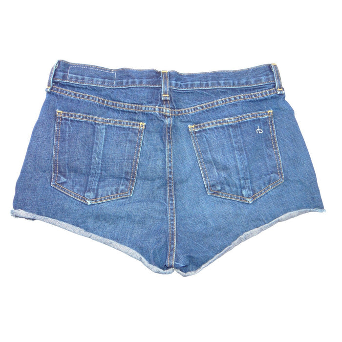 Rag & Bone JEAN Dark Wash Raw Hem Cut Off Denim Shorts Size 28 Blue2