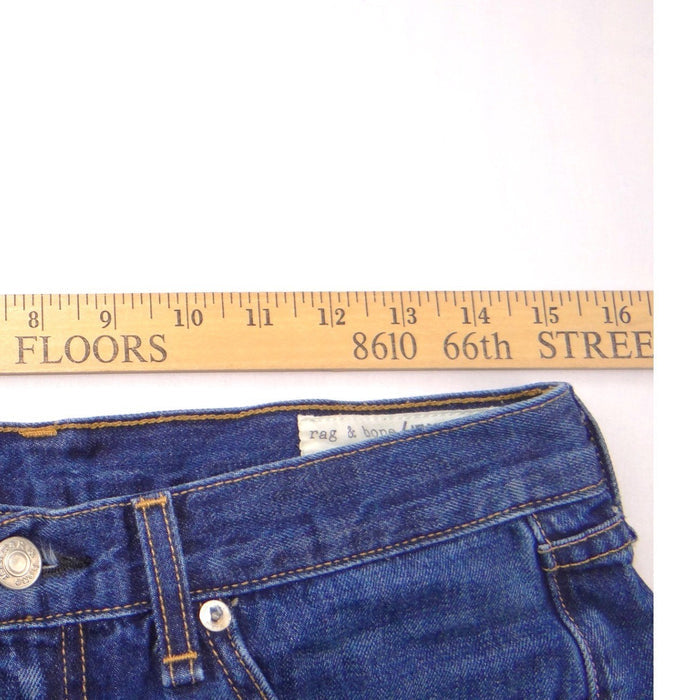 Rag & Bone JEAN Dark Wash Raw Hem Cut Off Denim Shorts Size 28 Blue3