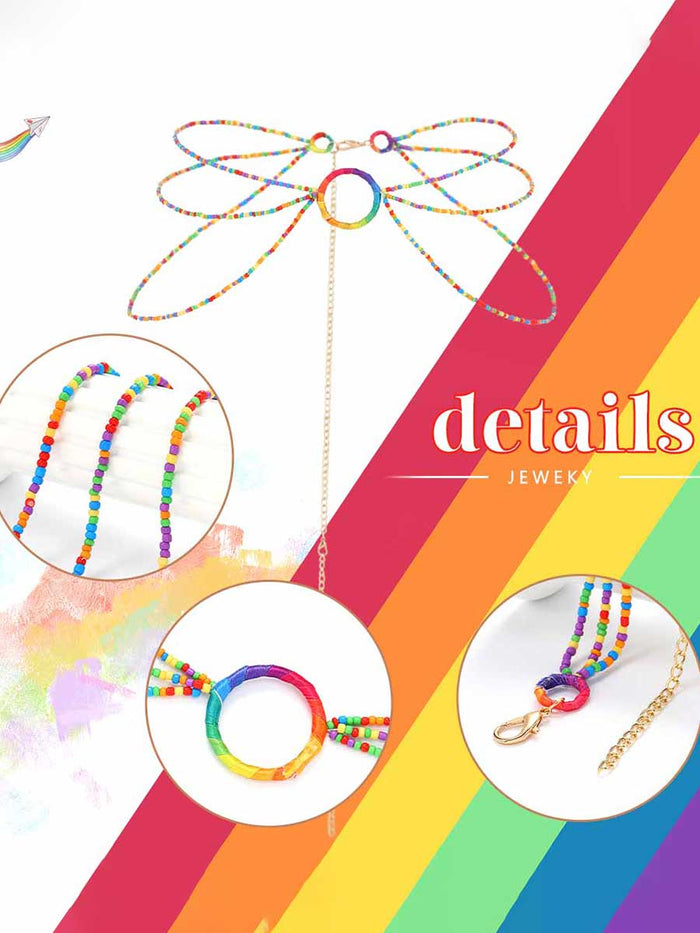 Rainbow Beaded Body Chain