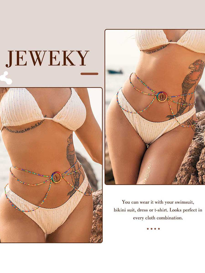 Rainbow Beaded Body Chain