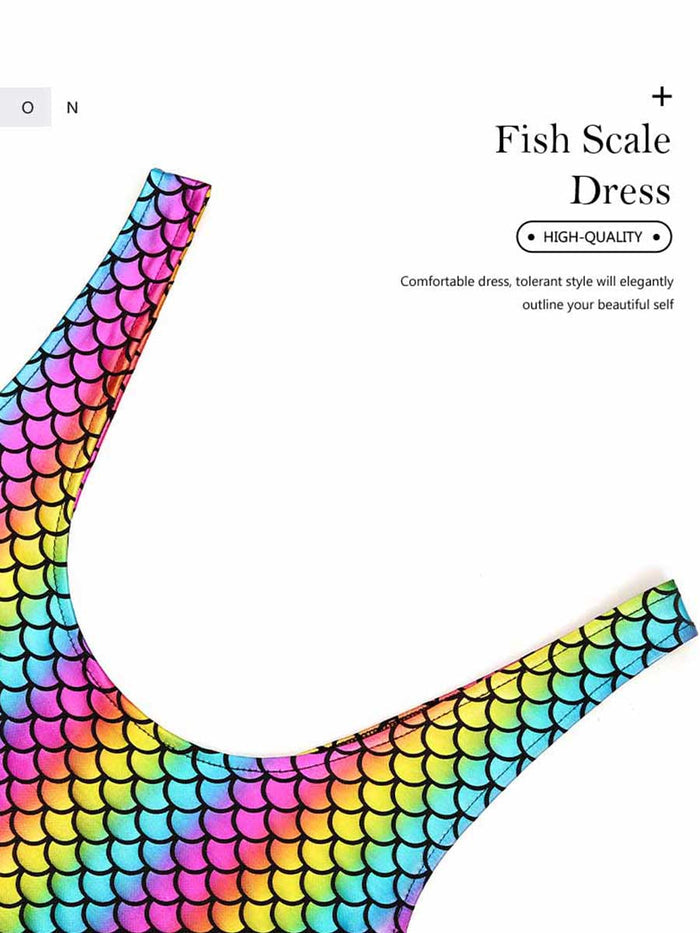 Rainbow Fish Scale Reflective Dress