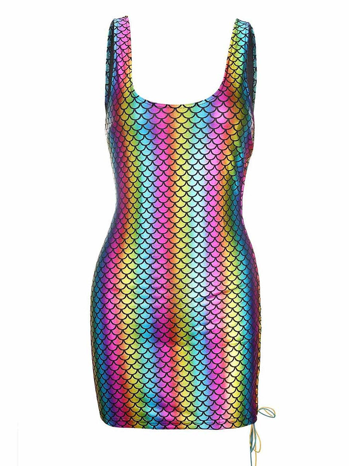 Rainbow Fish Scale Reflective Dress