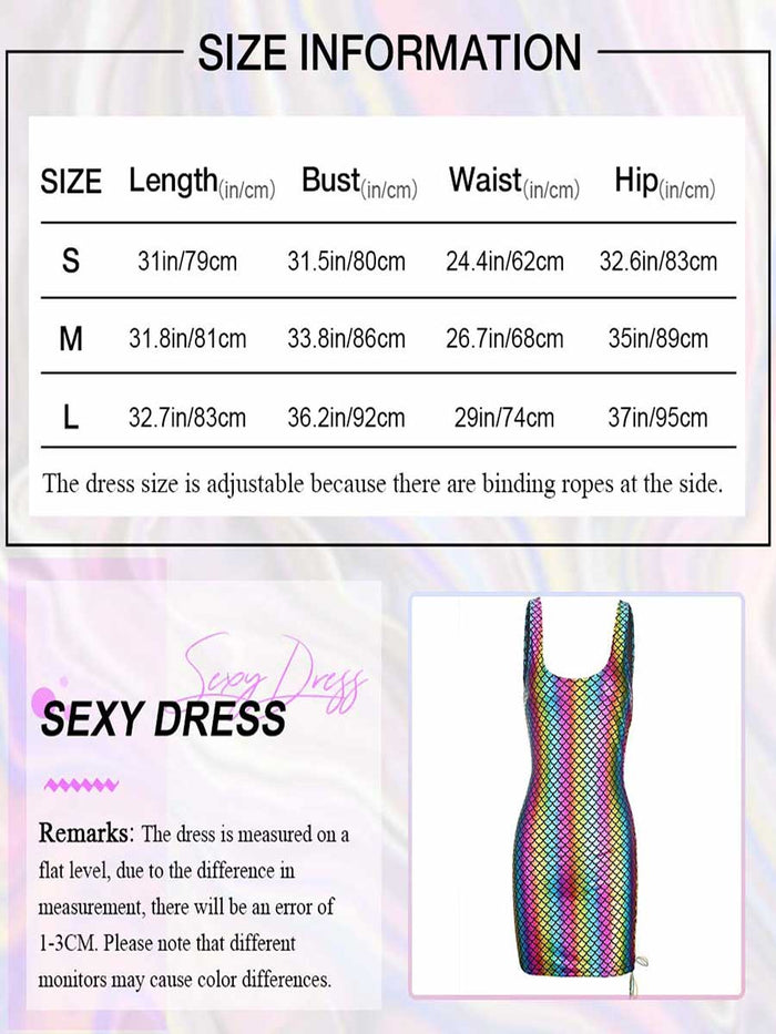 Rainbow Fish Scale Reflective Dress
