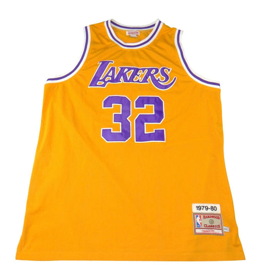 Rare Lakers Magic Johnson 32 Jersey 1979 80 Gold Mens 3XL Mitchell & Ness0