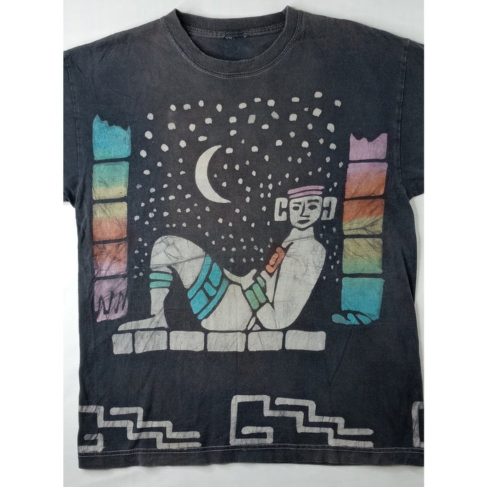 Rare M&O Gold Vintage Graphic T Shirt Aztec Celestial Night Sky Print M&O Gold1
