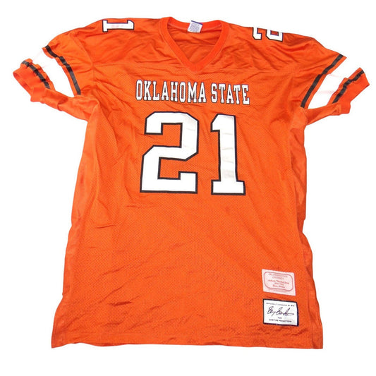 RARE Oklahoma State Barry Sanders 21 Throwback Football Jersey Orange XL 1986 880