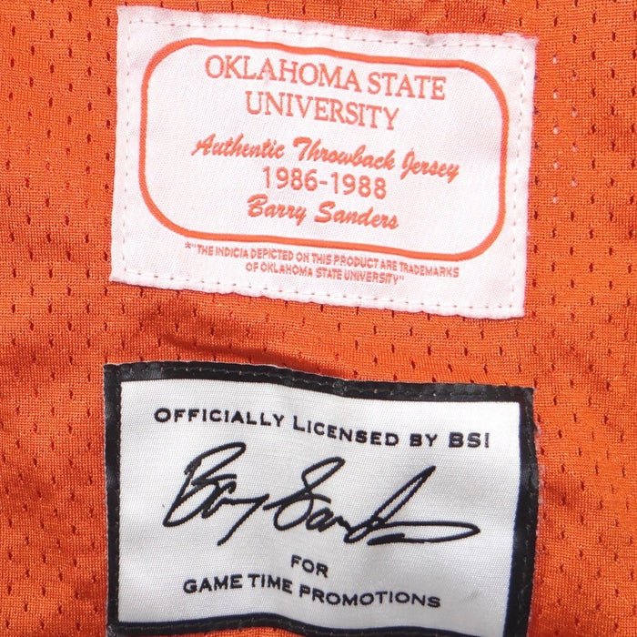 RARE Oklahoma State Barry Sanders 21 Throwback Football Jersey Orange XL 1986 882