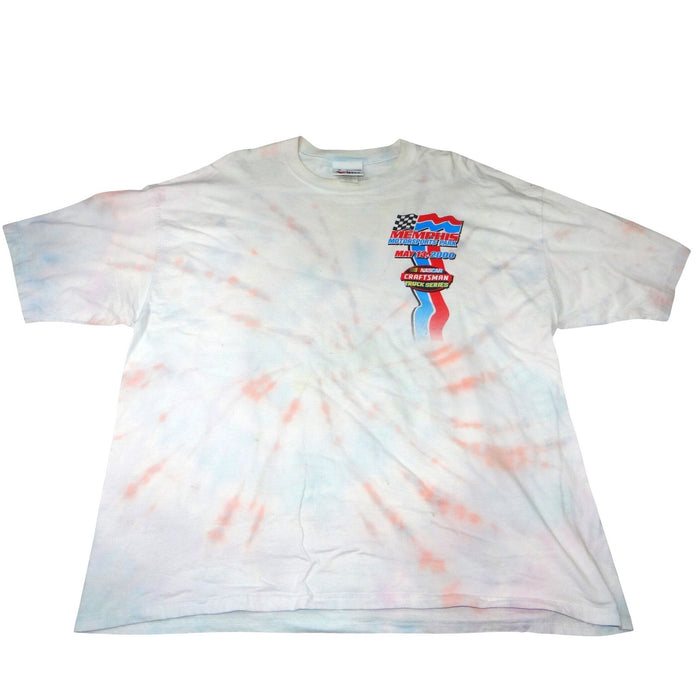 Rare VTG NASCAR Red White Blue Tie Dye 2000 Craftsman Truck Series T Shirt XL0