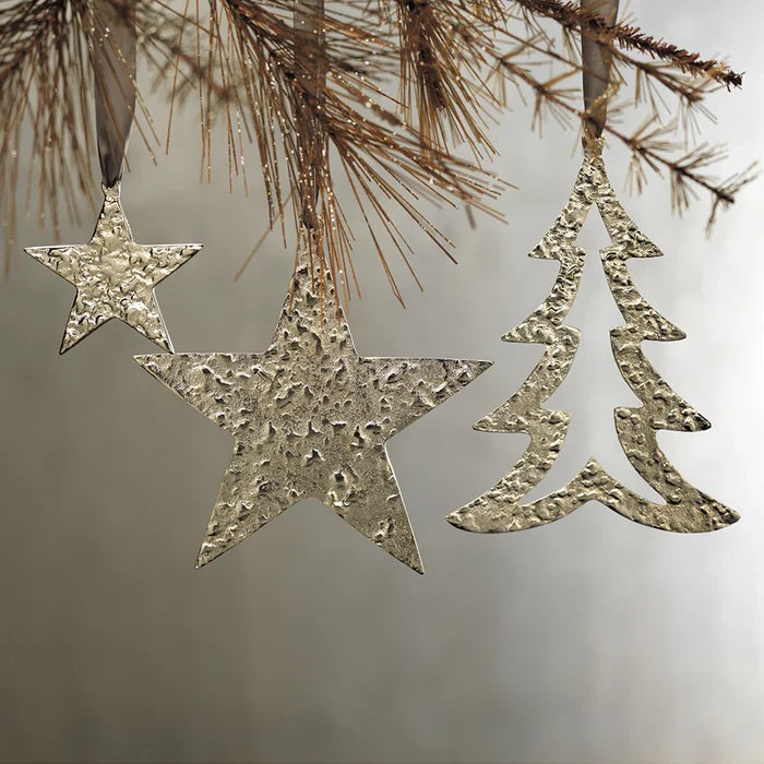 RAW ALUMINUM STAR ORNAMENT - NICKEL - SMALL