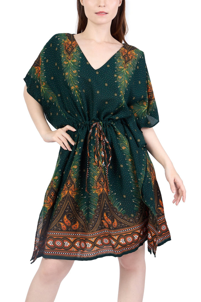 Rayon Boho Tops for Women One Size - Kimono - Green - Lannaclothesdesign Shop