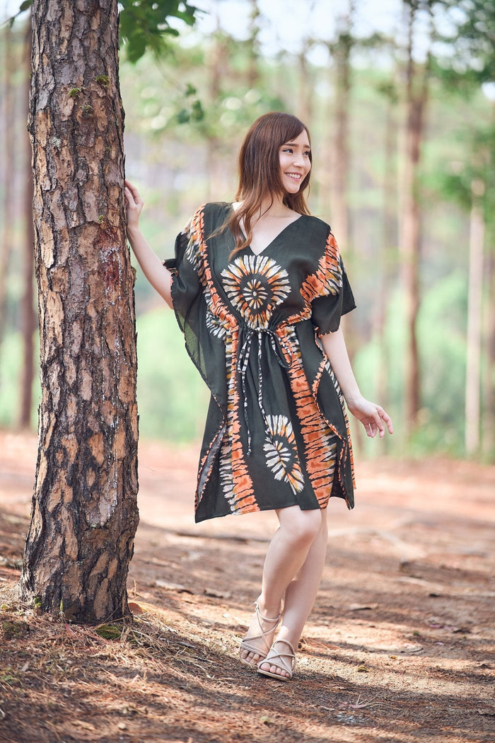 Rayon Boho Tops for Women One Size - Kimono - Green - Lannaclothesdesign Shop