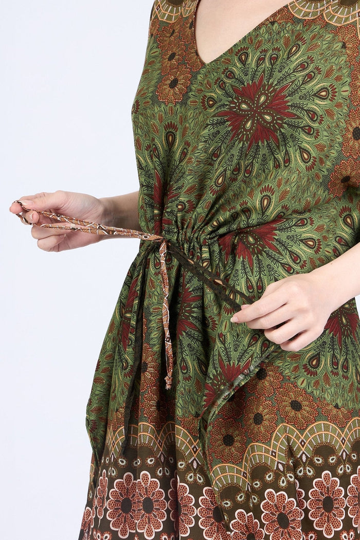 Rayon Boho Tops for Women One Size - Kimono - Green - Lannaclothesdesign Shop