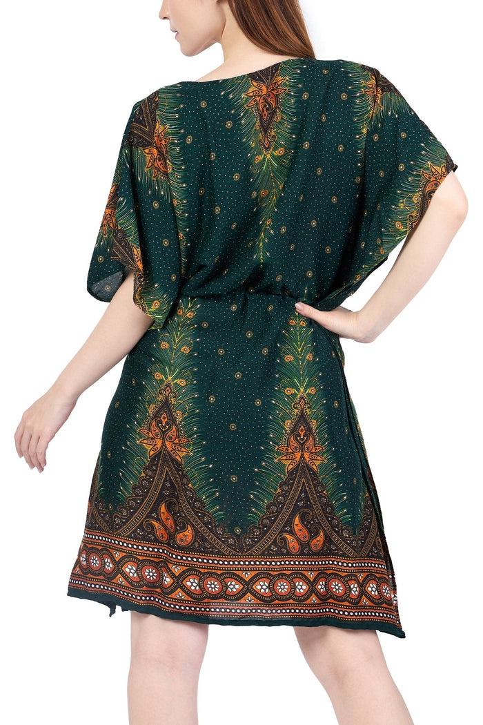 Rayon Boho Tops for Women One Size - Kimono - Green - Lannaclothesdesign Shop
