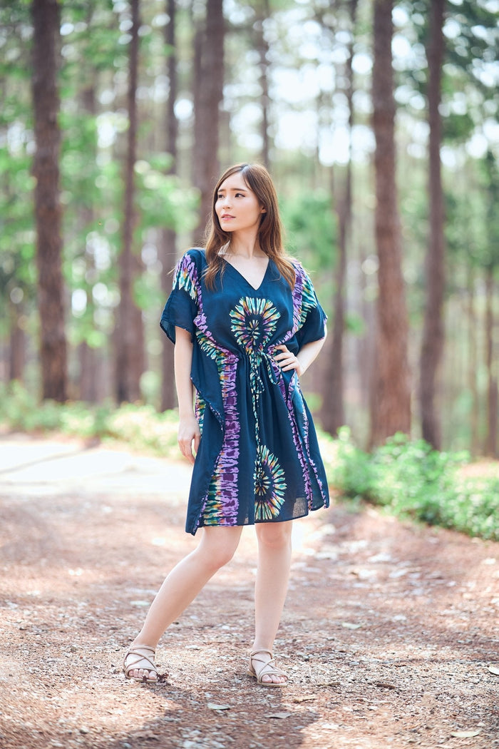 Rayon Boho Tops for Women One Size - Kimono - Teal - Lannaclothesdesign Shop