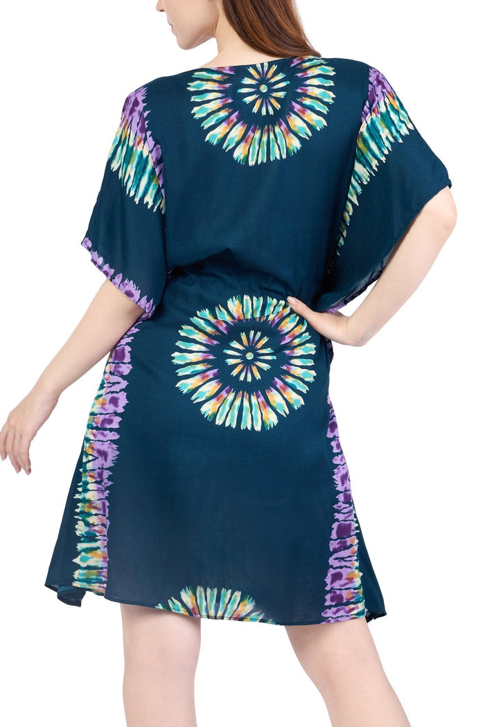 Rayon Boho Tops for Women One Size - Kimono - Teal - Lannaclothesdesign Shop