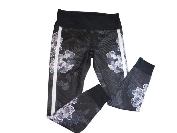 RBX Floral Print Active Leggings   Size Medium0