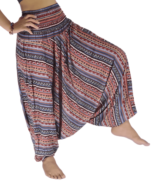 Red Boho Harem Pants - Lannaclothesdesign Shop