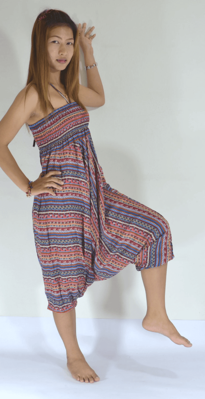 Red Boho Harem Pants - Lannaclothesdesign Shop