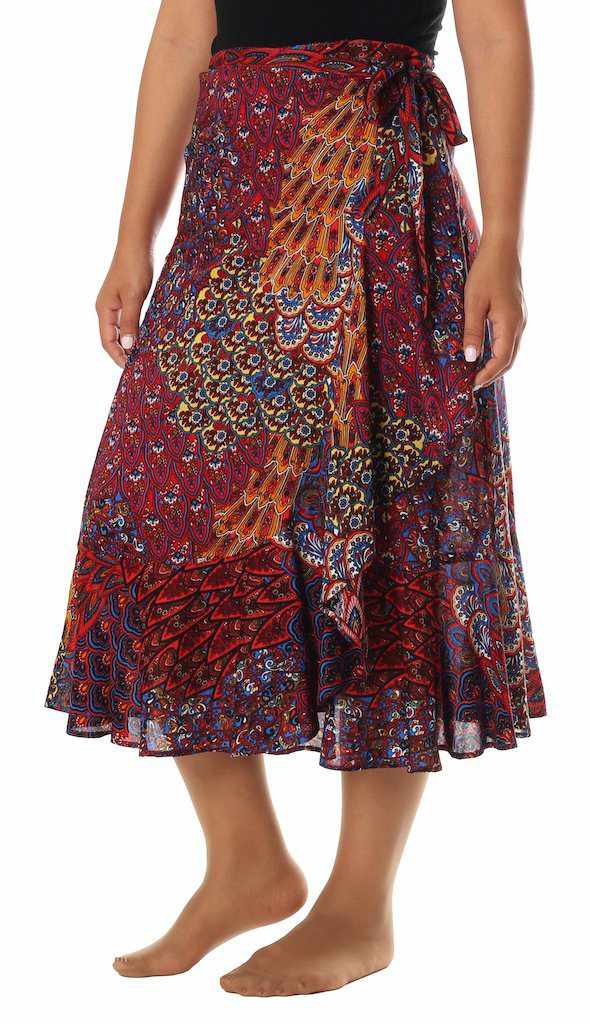 RED BOHO WRAP SKIRT - Lannaclothesdesign Shop
