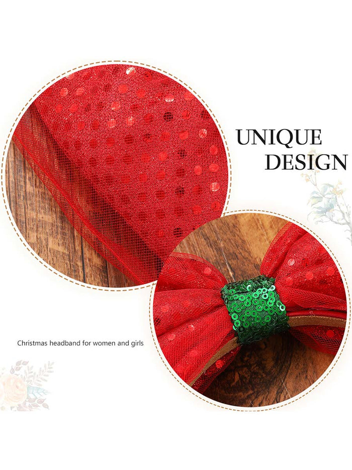 Red Sequin Bow Headband