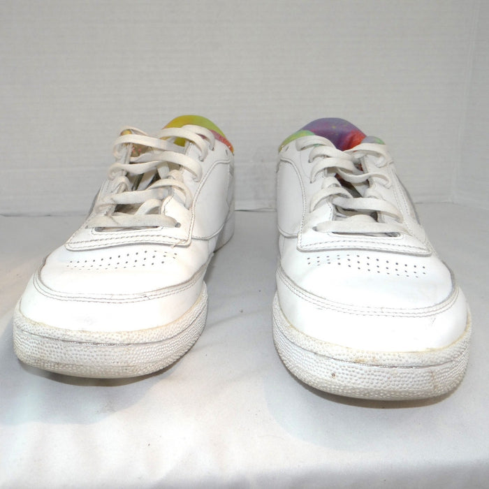Reebok Club C 85 Pride Mens White Leather Multi Color Tie Dye Sneakers3