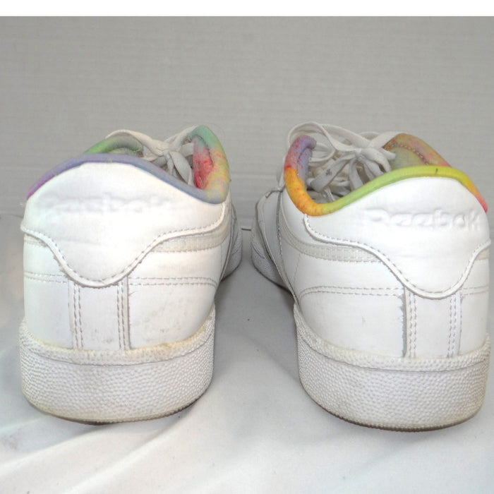 Reebok Club C 85 Pride Mens White Leather Multi Color Tie Dye Sneakers4