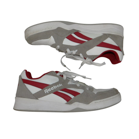 Reebok Court Advance Mens 9.5 White Grey Red Leather Suede Sneakers FFC00960690