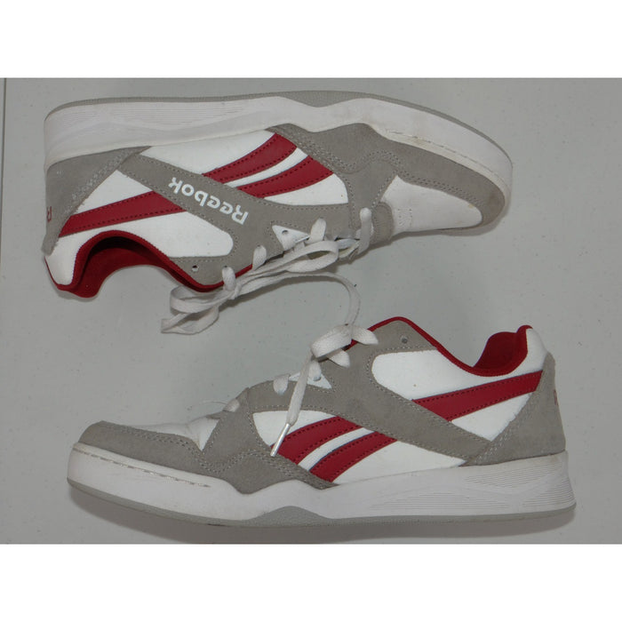 Reebok Court Advance Mens 9.5 White Grey Red Leather Suede Sneakers FFC00960691
