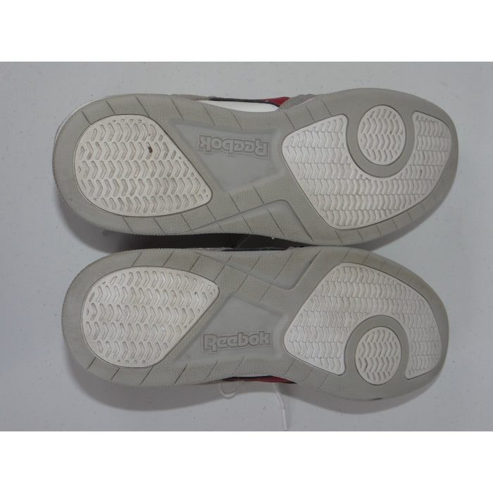 Reebok Court Advance Mens 9.5 White Grey Red Leather Suede Sneakers FFC00960693