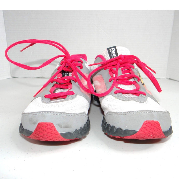 Reebok ZigQuick Fire Womens Running Shoes White Pink Silver Size 6.53