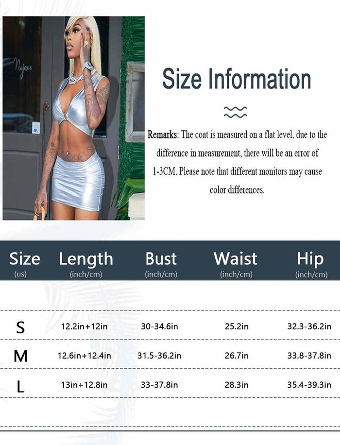 Reflective Silver Two Piece Set