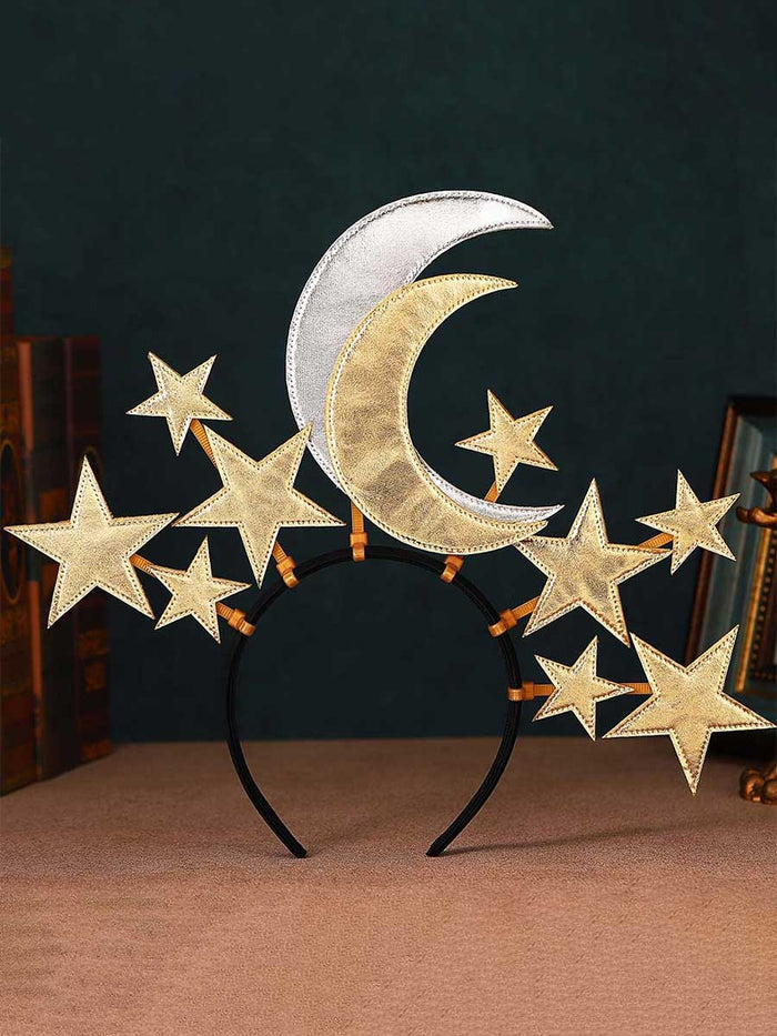 Reflective Star and Moon Halo Crown